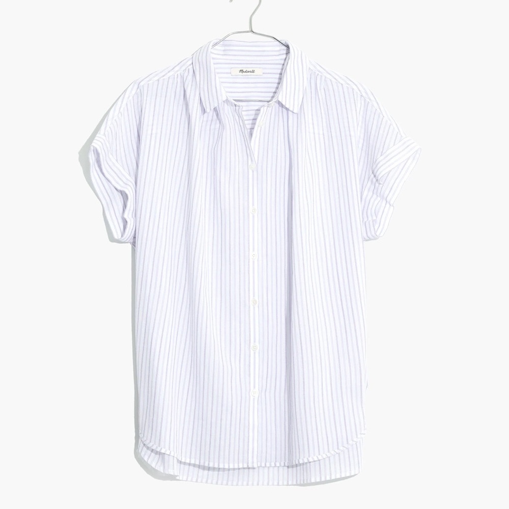 Madewell Central Shirt in Lavender Stripe